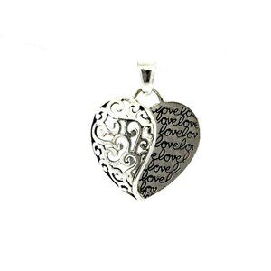 Estate Sterling Silver Mother &‎ Son Open Heart Love Pendant! 116